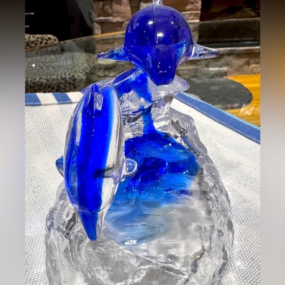 🐬 Stunning Vintage Rare Cristal d’Arques Mother & Baby Dolphin Figurine France 🐬 - Picture 15 of 16